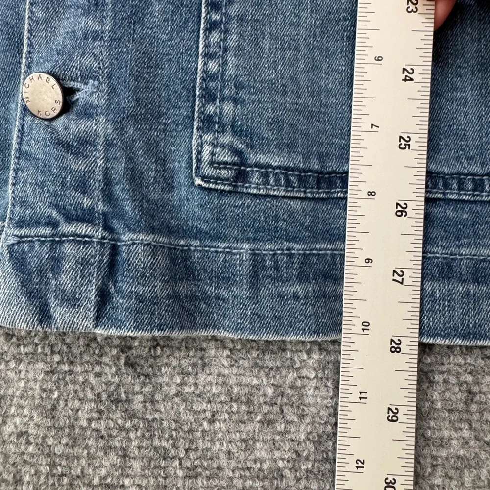MICHAEL KORS Denim Jacket Mens Beckett Chore Barn Work Blue Ombre Button Large - Picture 7 of 9